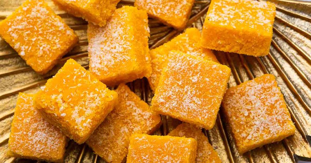 mango coconut barfi